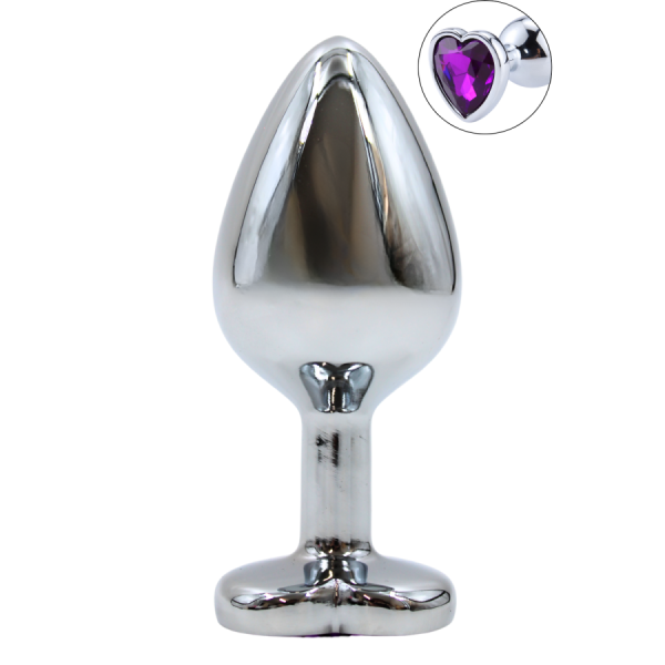 Plug bijou en aluminium bijou coeur violet Medium LOVELY 